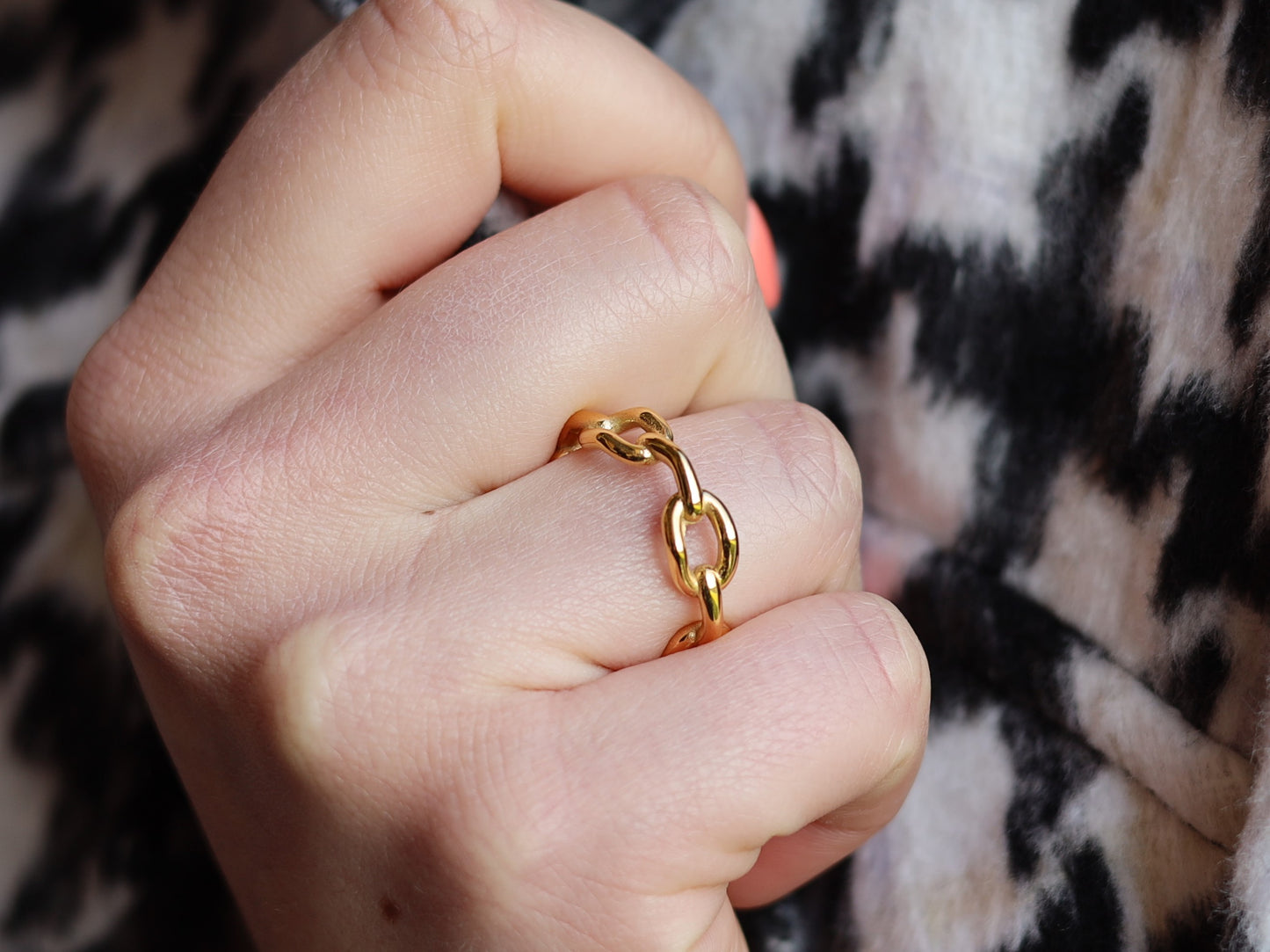 18K Gold Filled Curb Chain Ring