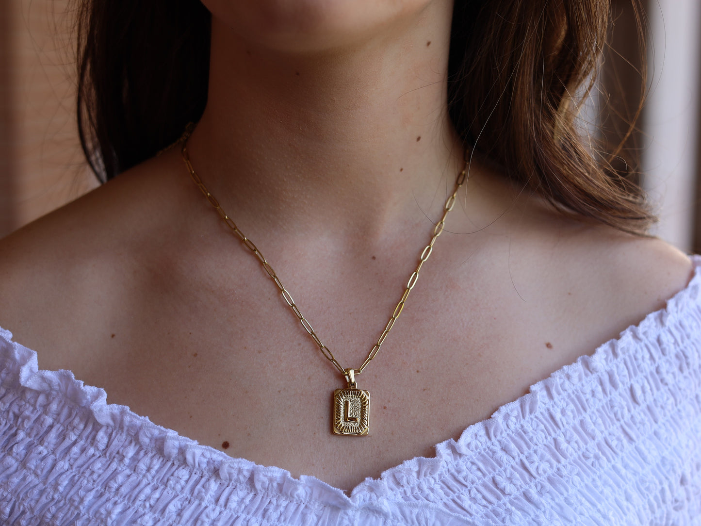 6 pcs 18K Gold Filled Letter Necklace Set