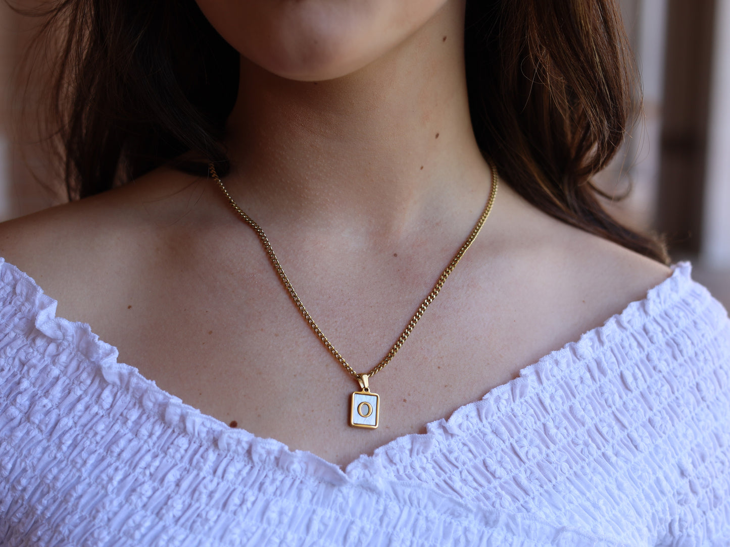 6 pcs 18K Gold Filled Letter Necklace Set