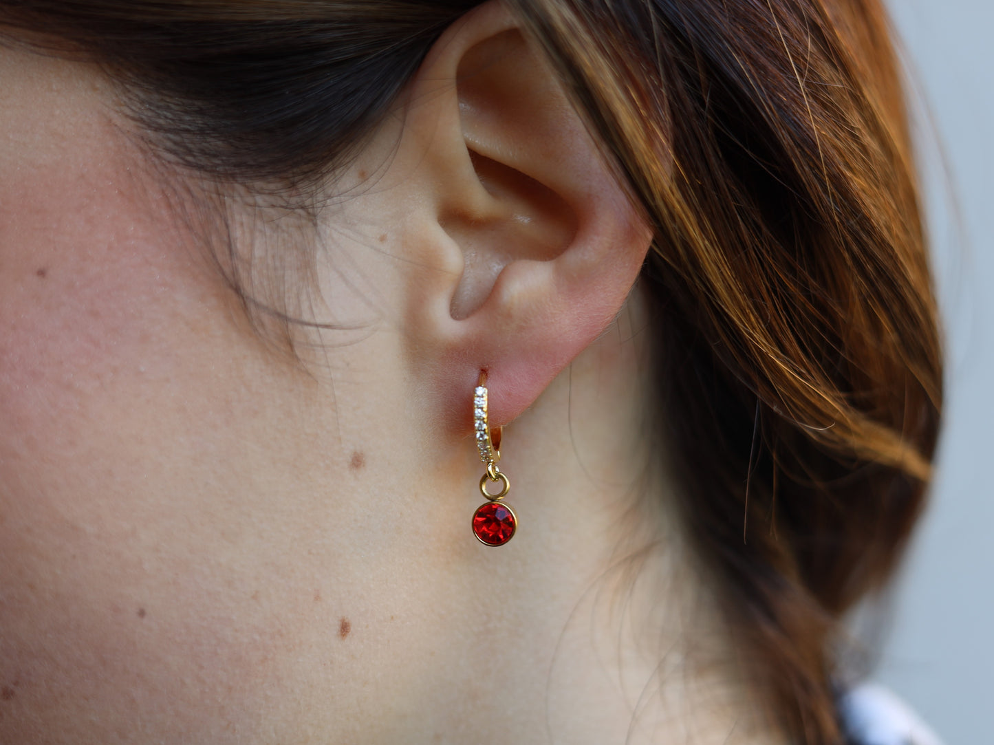 18K Gold Filled Birthstone Earring