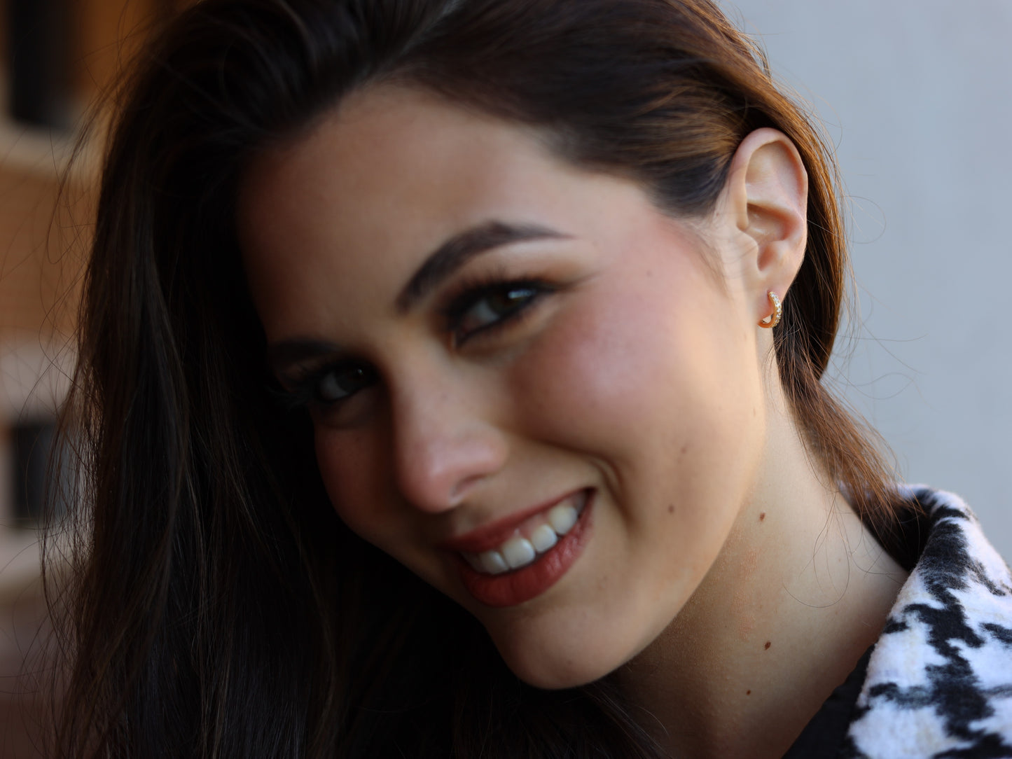 18K Gold Filled Zirconium Hoops Earring