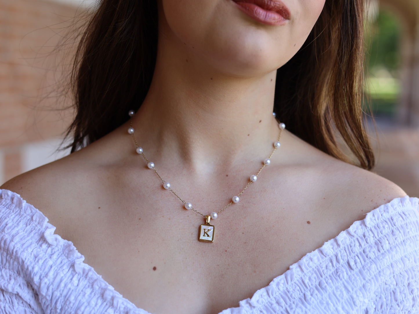 6 pcs 18K Gold Filled Letter Necklace Set