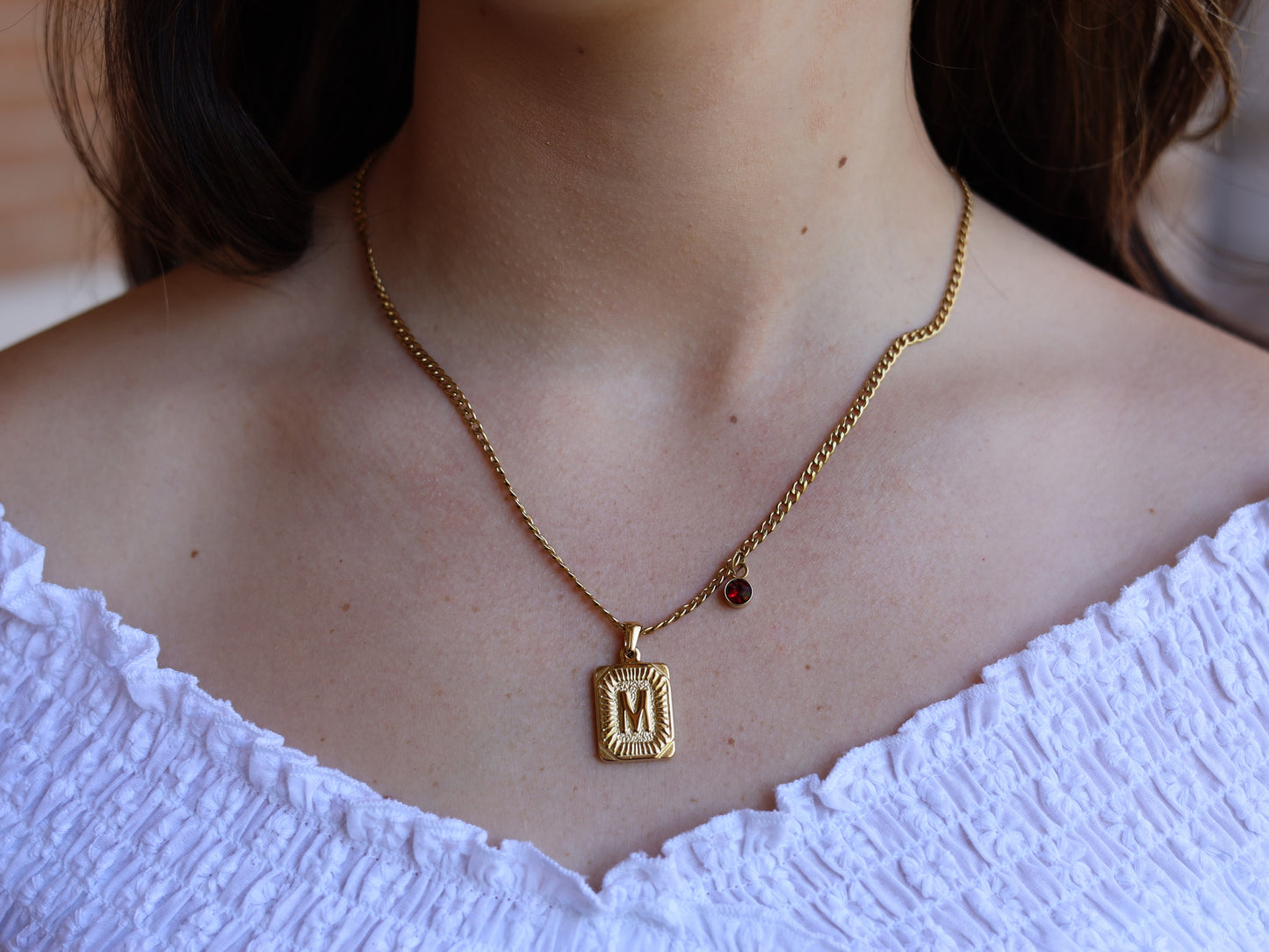 6 pcs 18K Gold Filled Letter Necklace Set