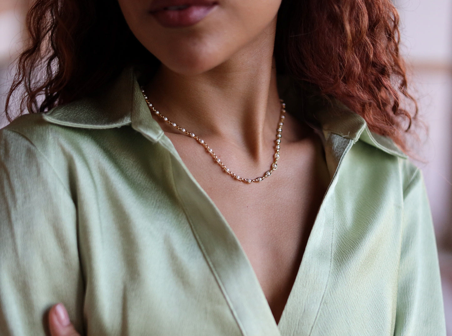 18K Gold Filled Freshwater Pearl Bead Necklace