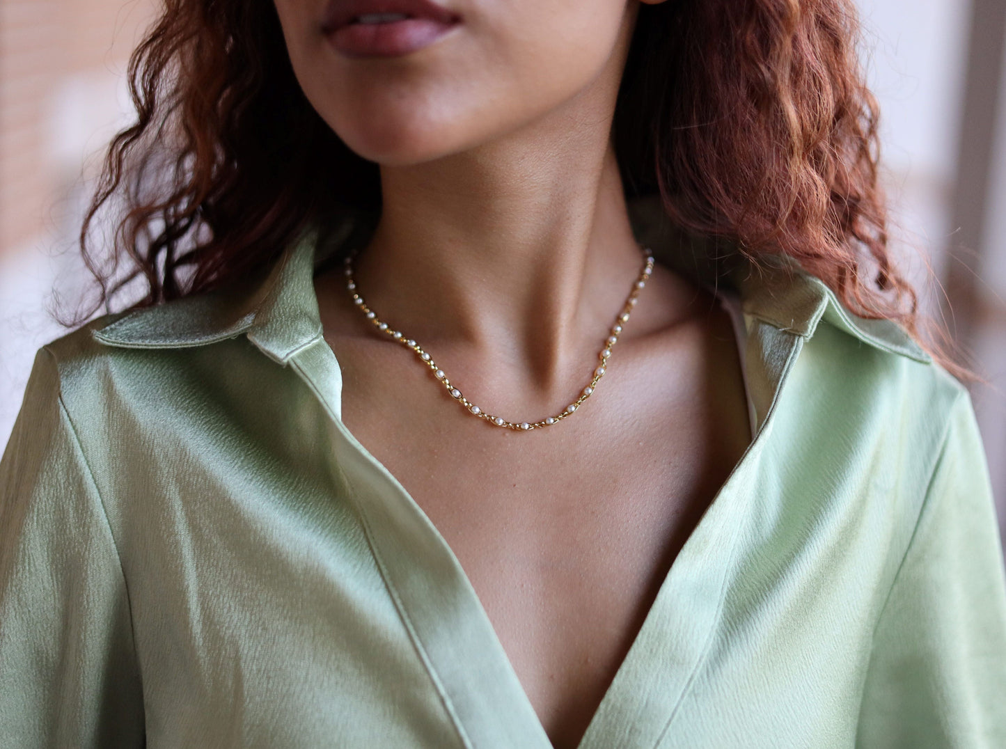 18K Gold Filled Freshwater Pearl Bead Necklace