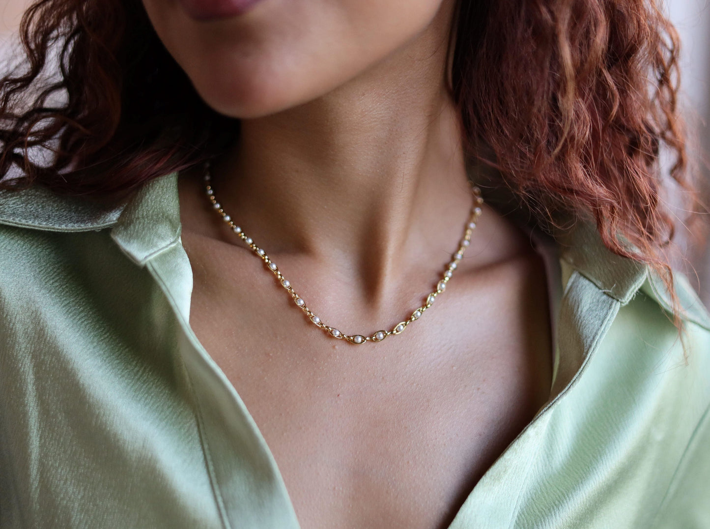 18K Gold Filled Freshwater Pearl Bead Necklace