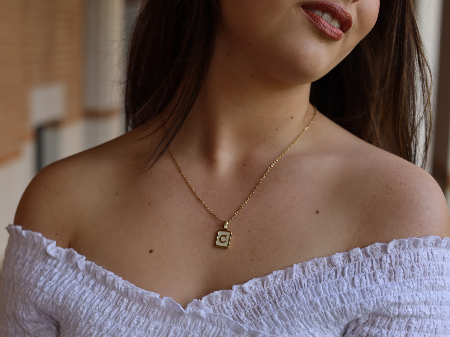 6 pcs 18K Gold Filled Letter Necklace Set
