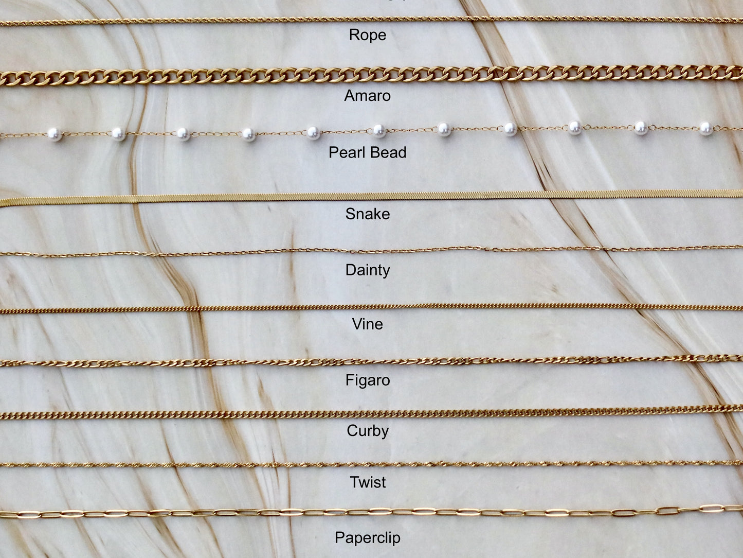 6 pcs 18K Gold Filled Letter Necklace Set