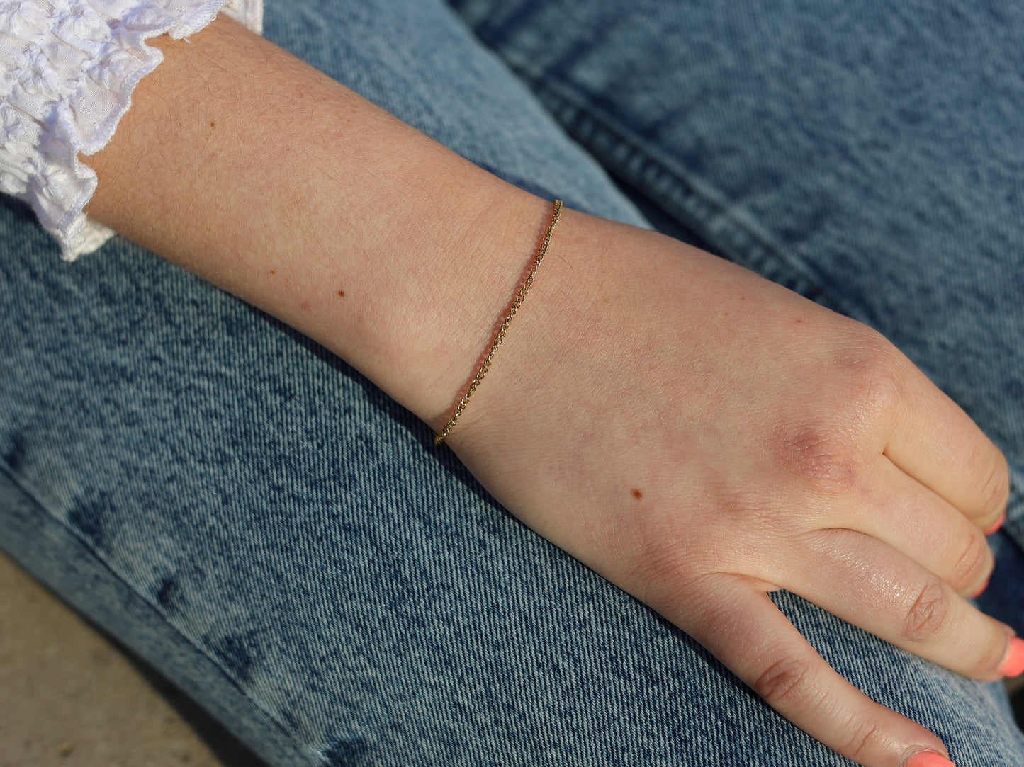 18K Gold Filled Dainty Bracelet in Adjustable Size