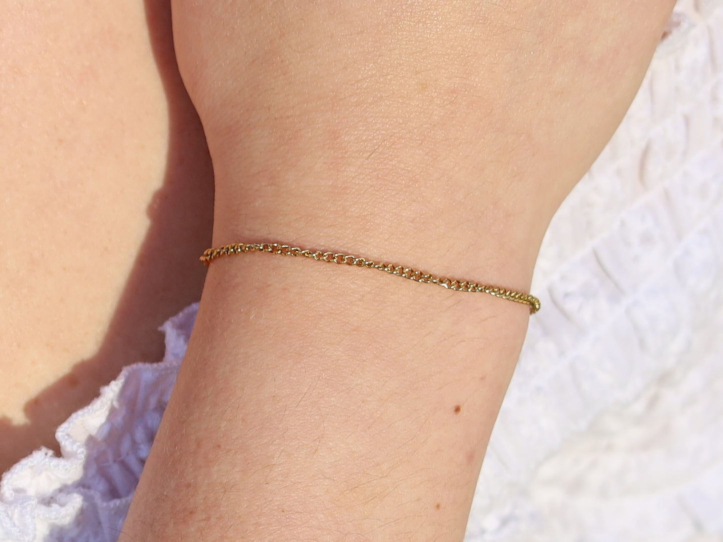 18K Gold Filled Dainty Bracelet in Adjustable Size