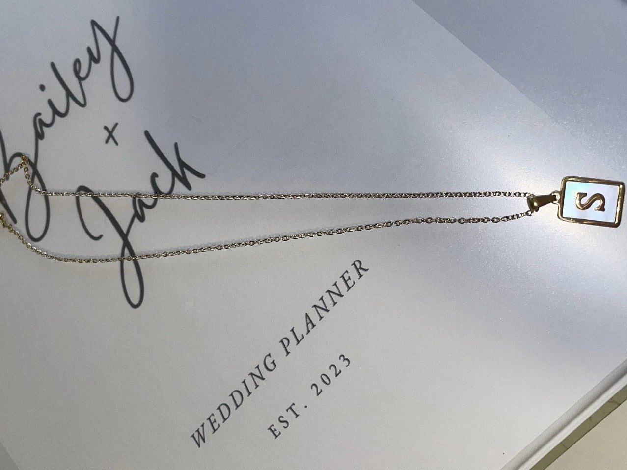 6 pcs 18K Gold Filled Letter Necklace Set