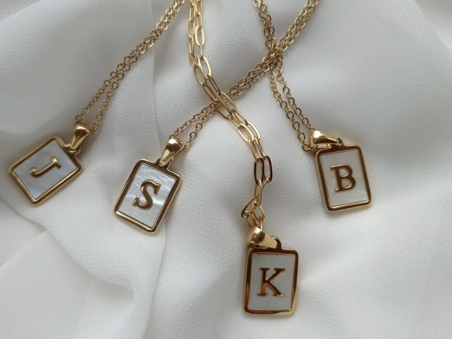 6 pcs 18K Gold Filled Letter Necklace Set
