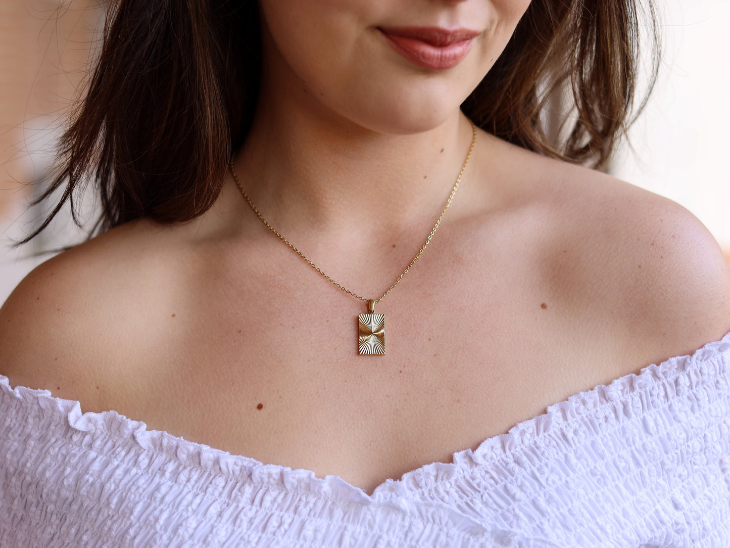 18K Gold Filled Sunburst, Sunlight, Sunset Necklace