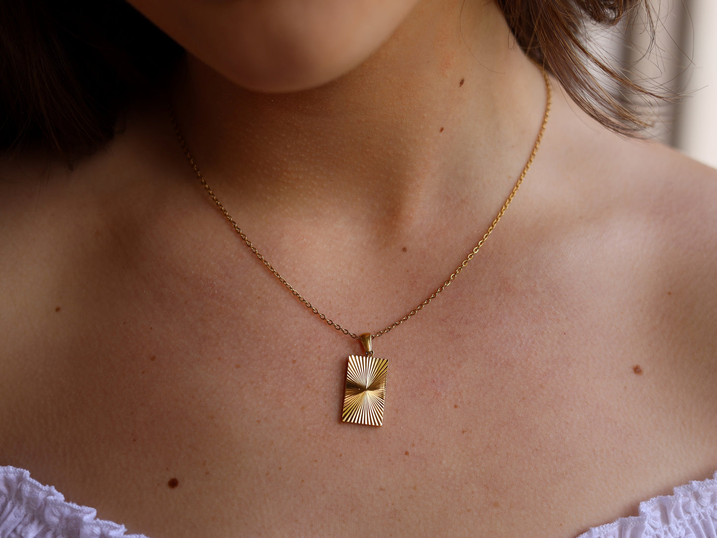18K Gold Filled Sunburst, Sunlight, Sunset Necklace