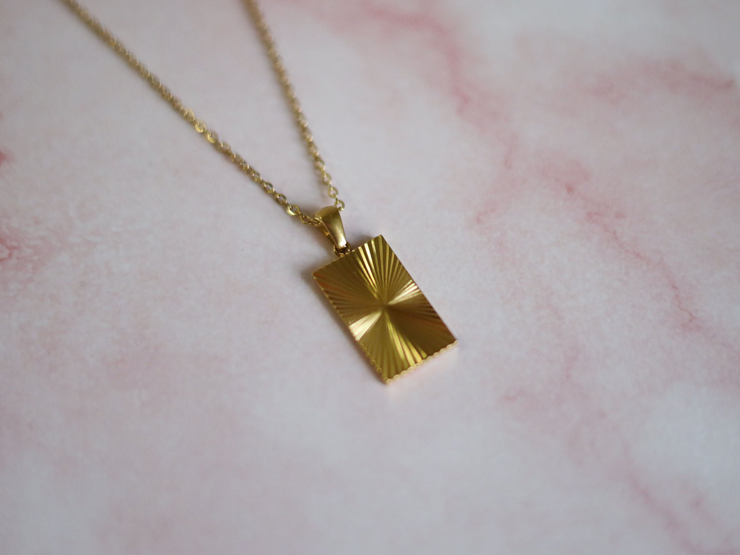 18K Gold Filled Sunburst, Sunlight, Sunset Necklace
