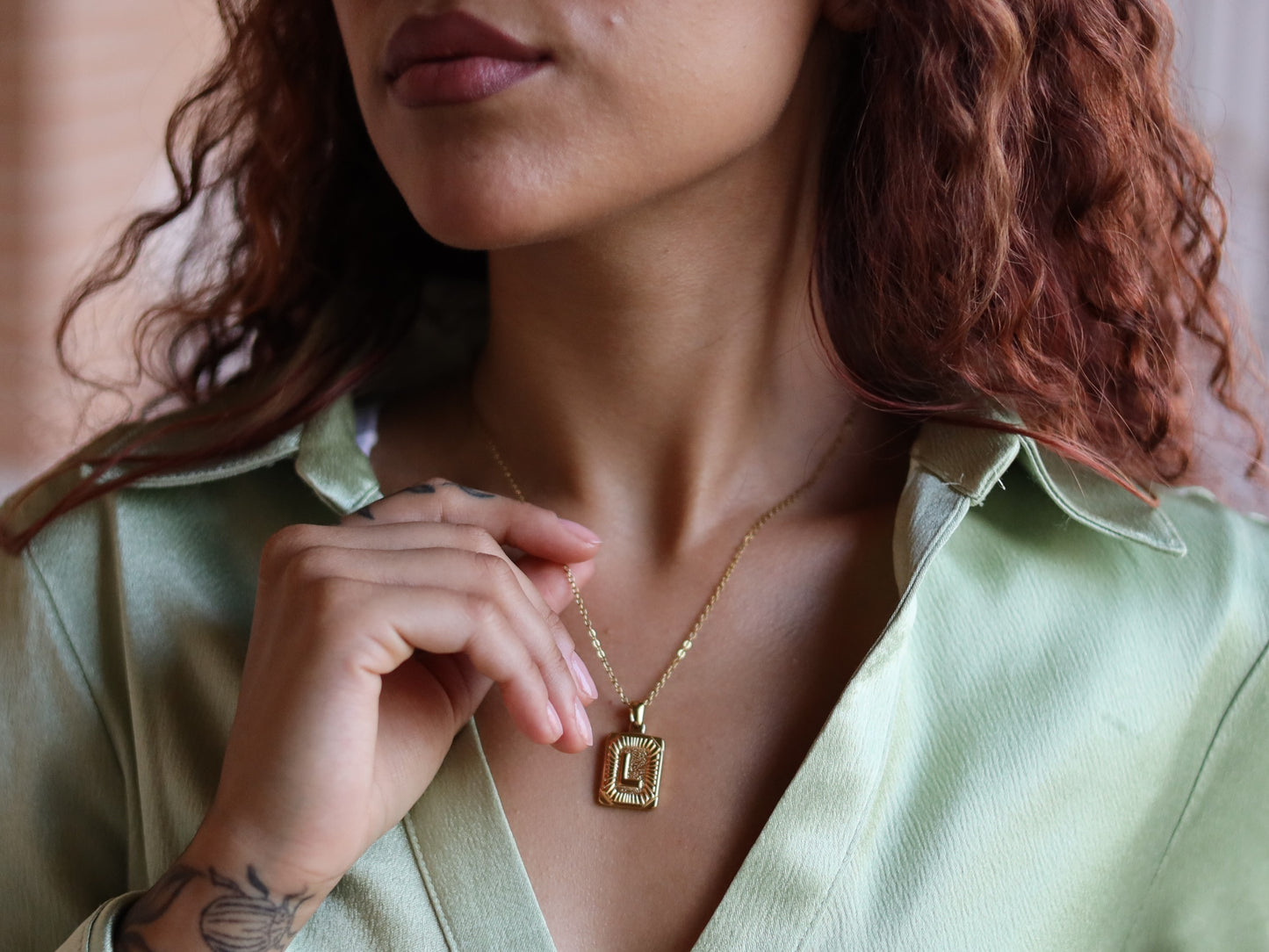 18K Gold Filled Dainty Chain Initial Necklace