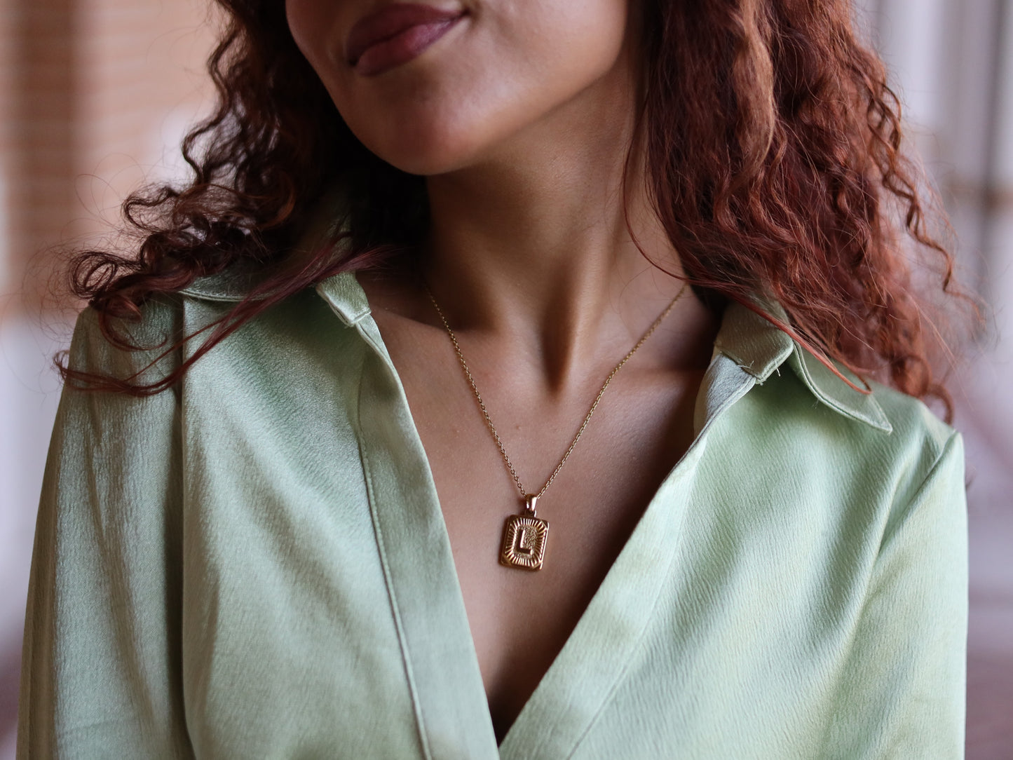 18K Gold Filled Dainty Chain Initial Necklace