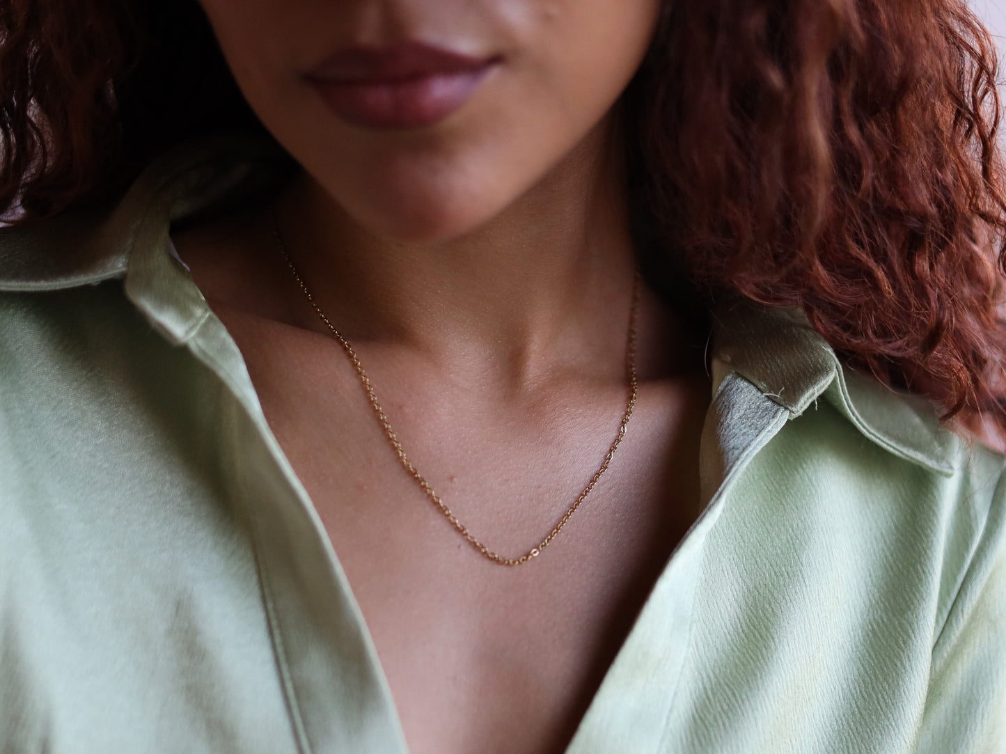 18K Gold Filled Dainty Chain Initial Necklace