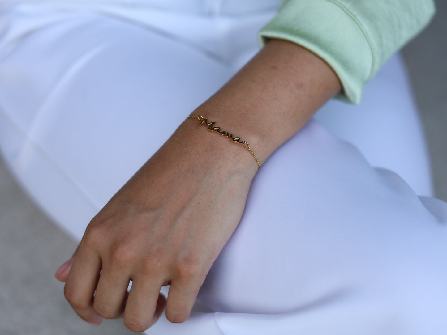 18K Gold Filled Mama Bracelet in Adjustable Size