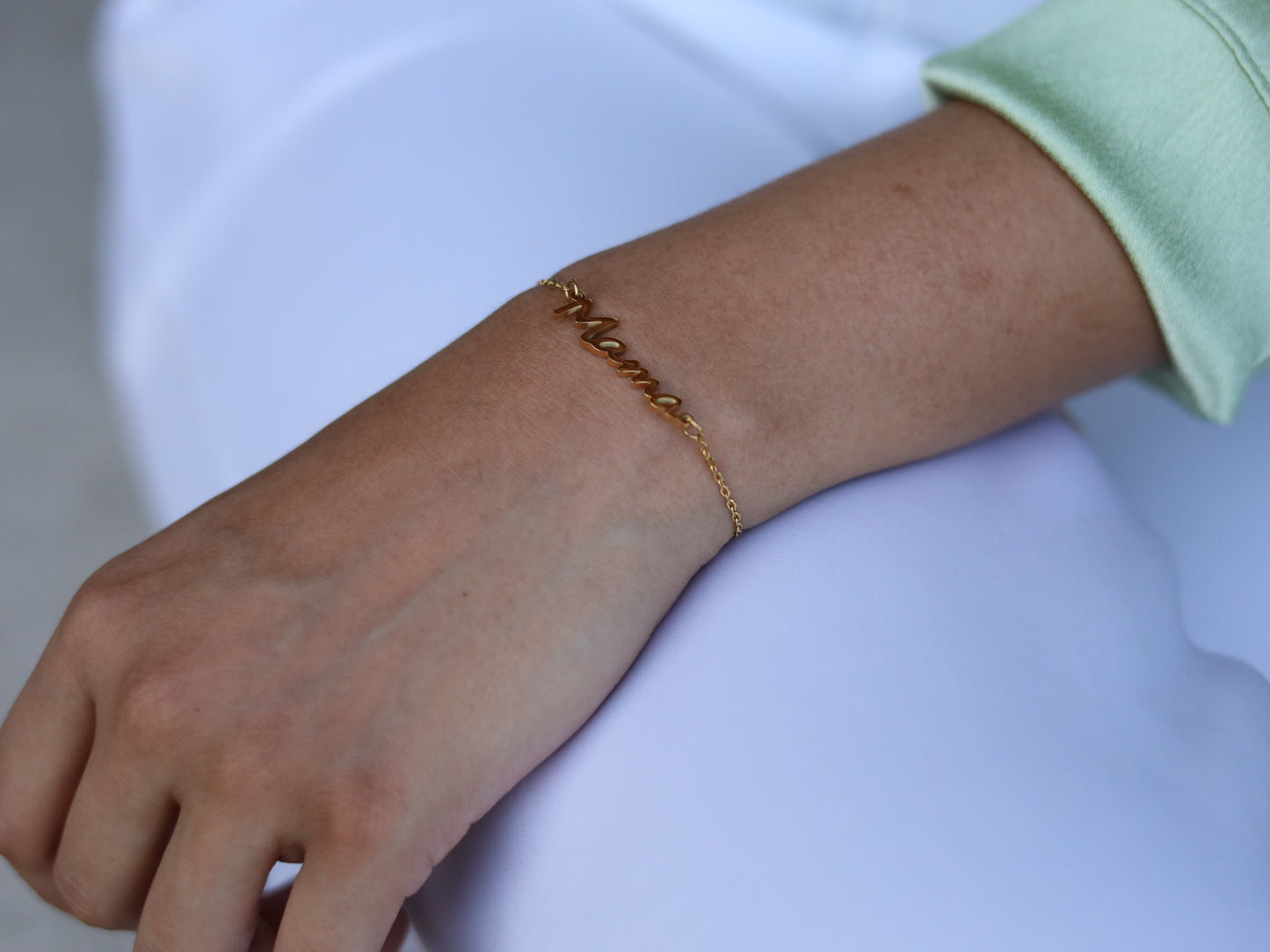 18K Gold Filled Mama Bracelet in Adjustable Size