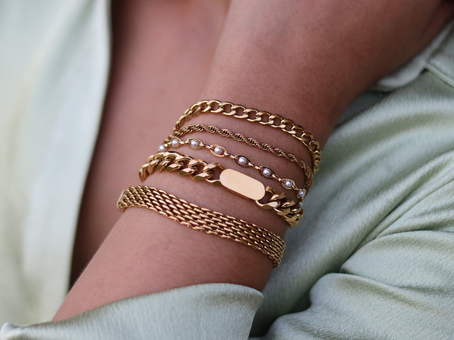 18K Gold Filled Vintage Amaro Bracelet in Adjustable Size