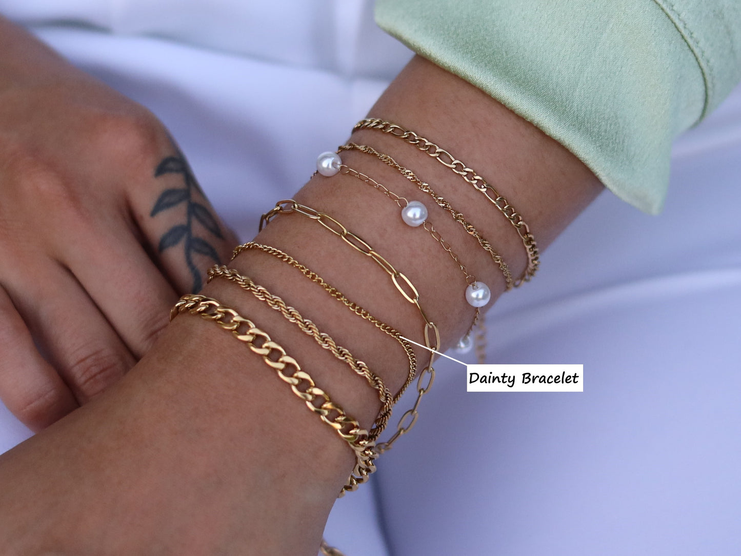 18K Gold Filled Dainty Bracelet in Adjustable Size