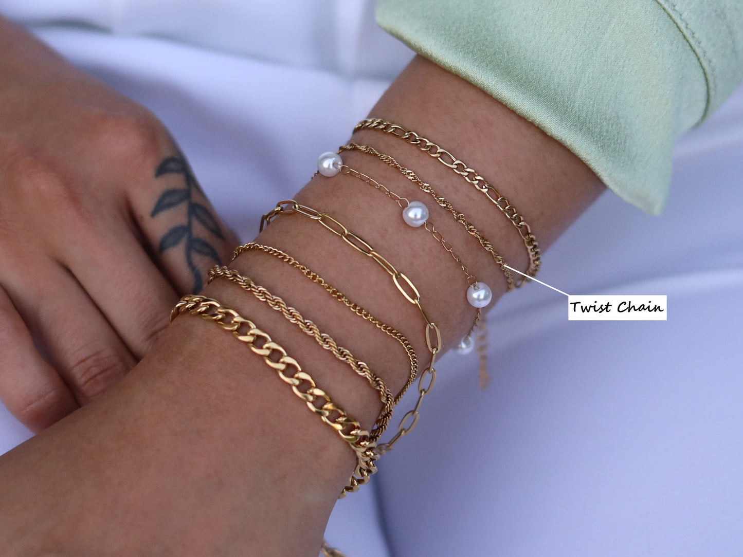 18K Gold Filled Twist Bracelet in Adjustable Size
