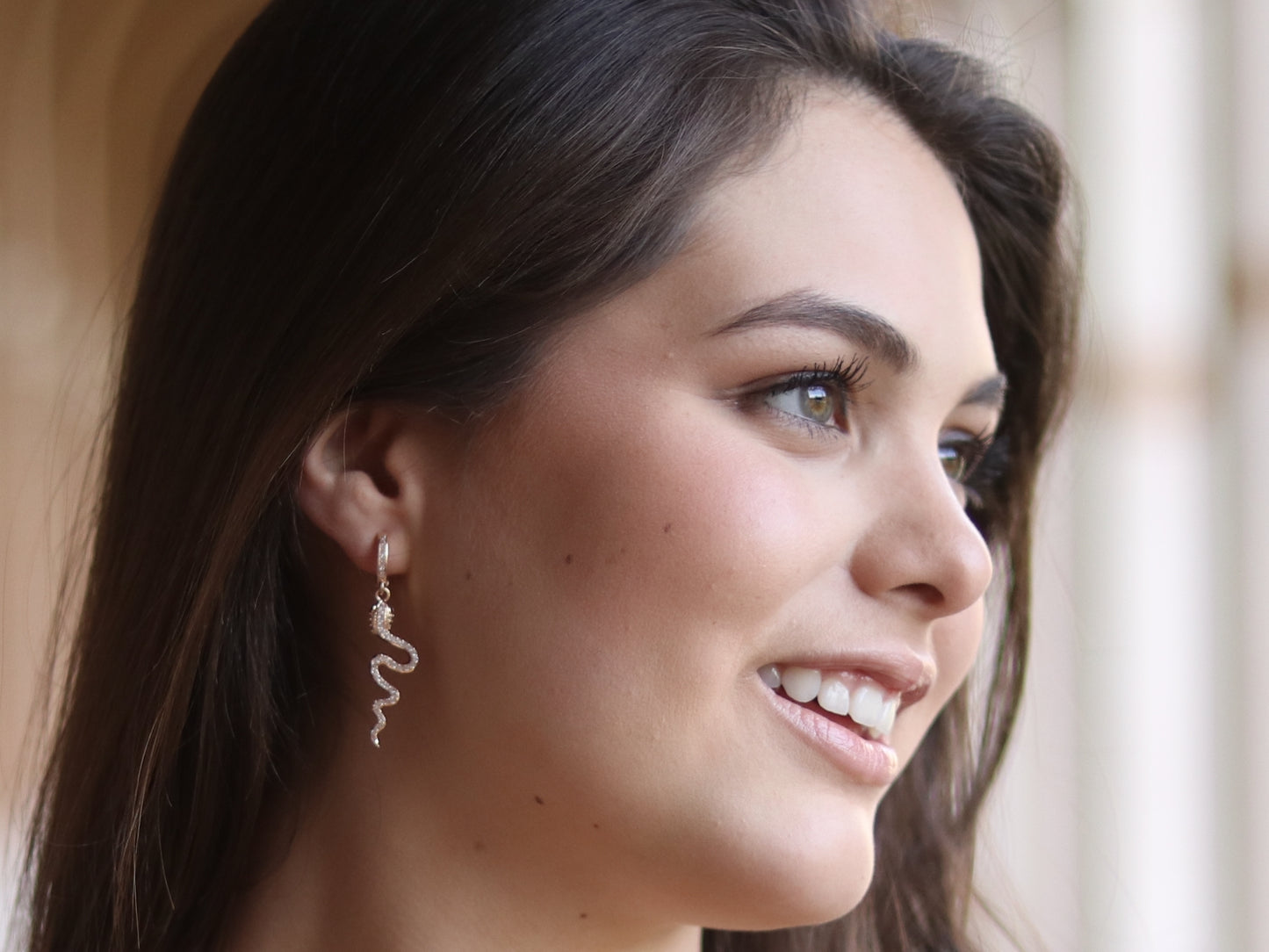 18K Gold Filled Snake Earring and Necklace of Jewelry Set