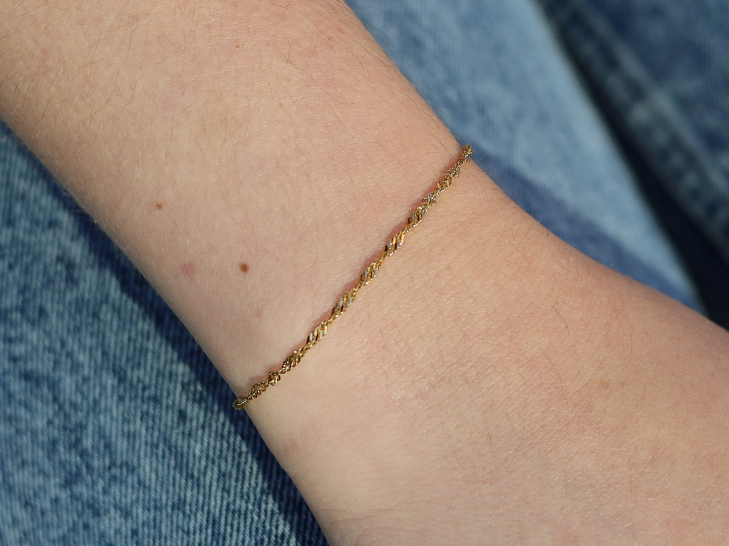 18K Gold Filled Twist Bracelet in Adjustable Size