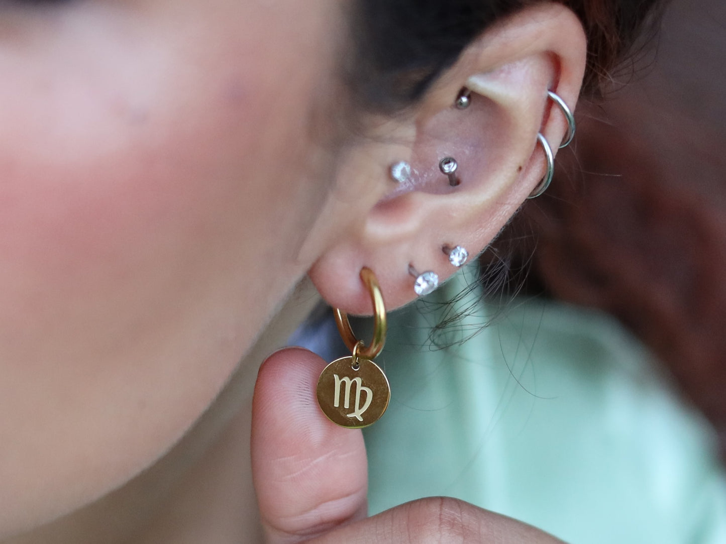 18K Gold Filled Zodiac Sign Earring