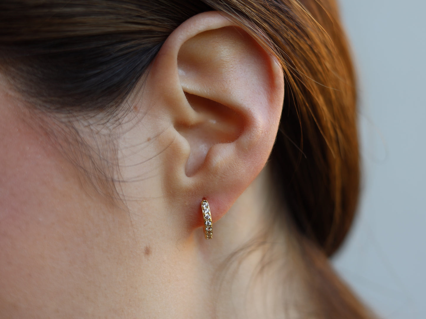 18K Gold Filled Zirconium Hoops Earring