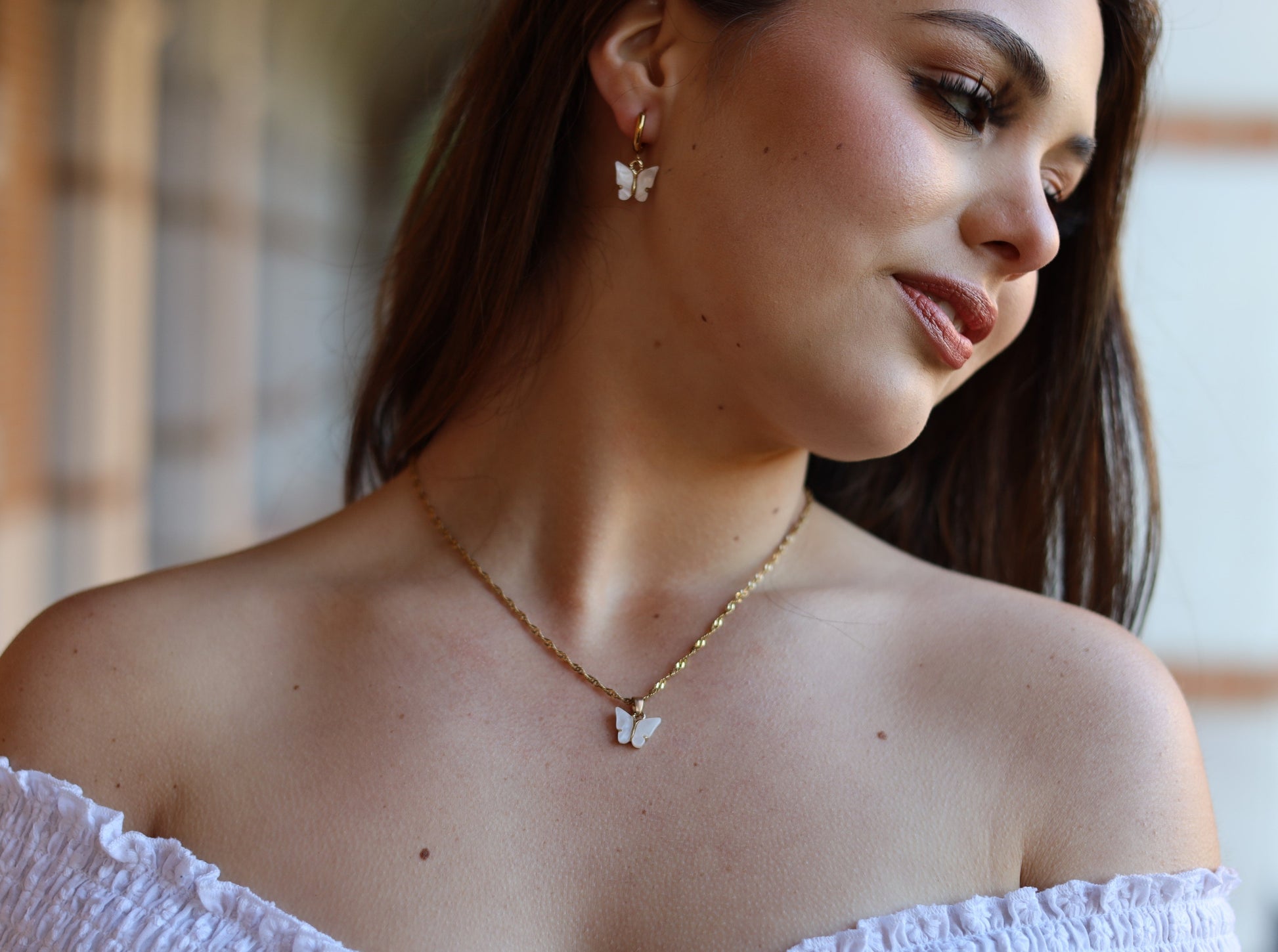 Butterfly Necklace and Earring