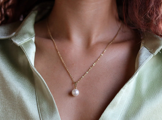 18K Gold Filled Freshwater  Pearl Bead Necklace