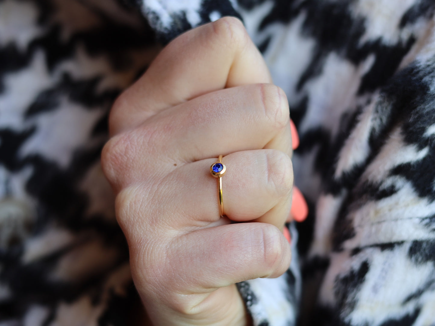 18K Gold Filled Emerald, Ruby, Sapphire, Cubic Zirconia Birthstone Ring