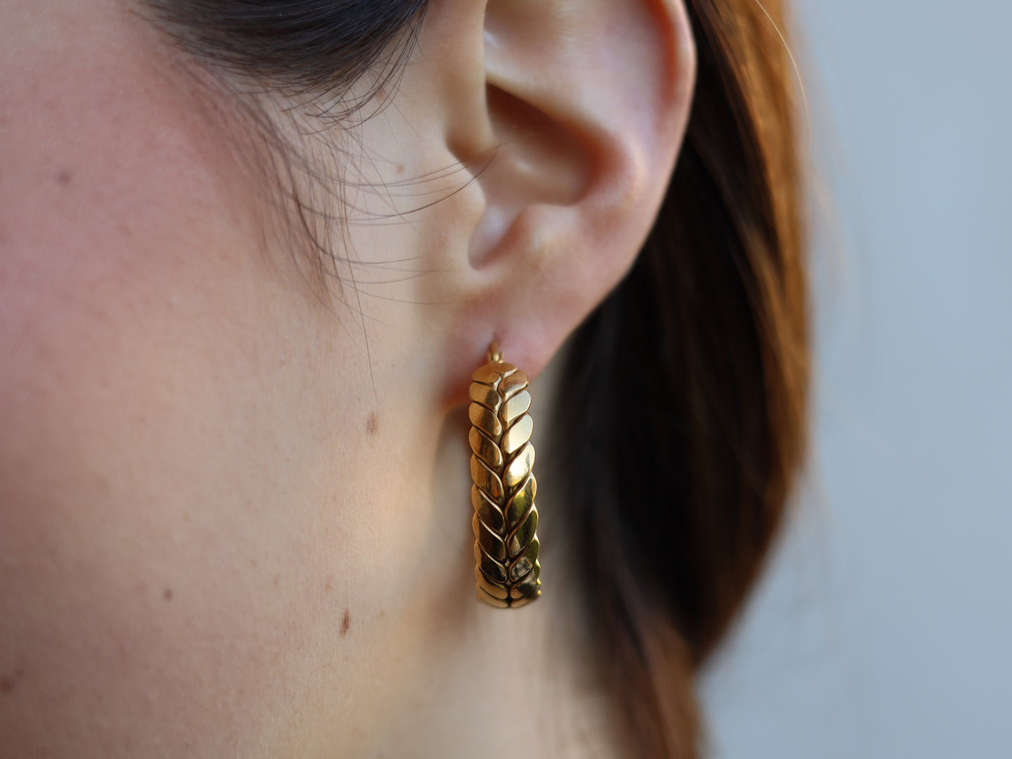 18K Gold Filled Braided Earring