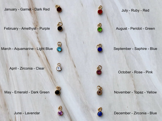 12 Month Colorful Birthstone Charm