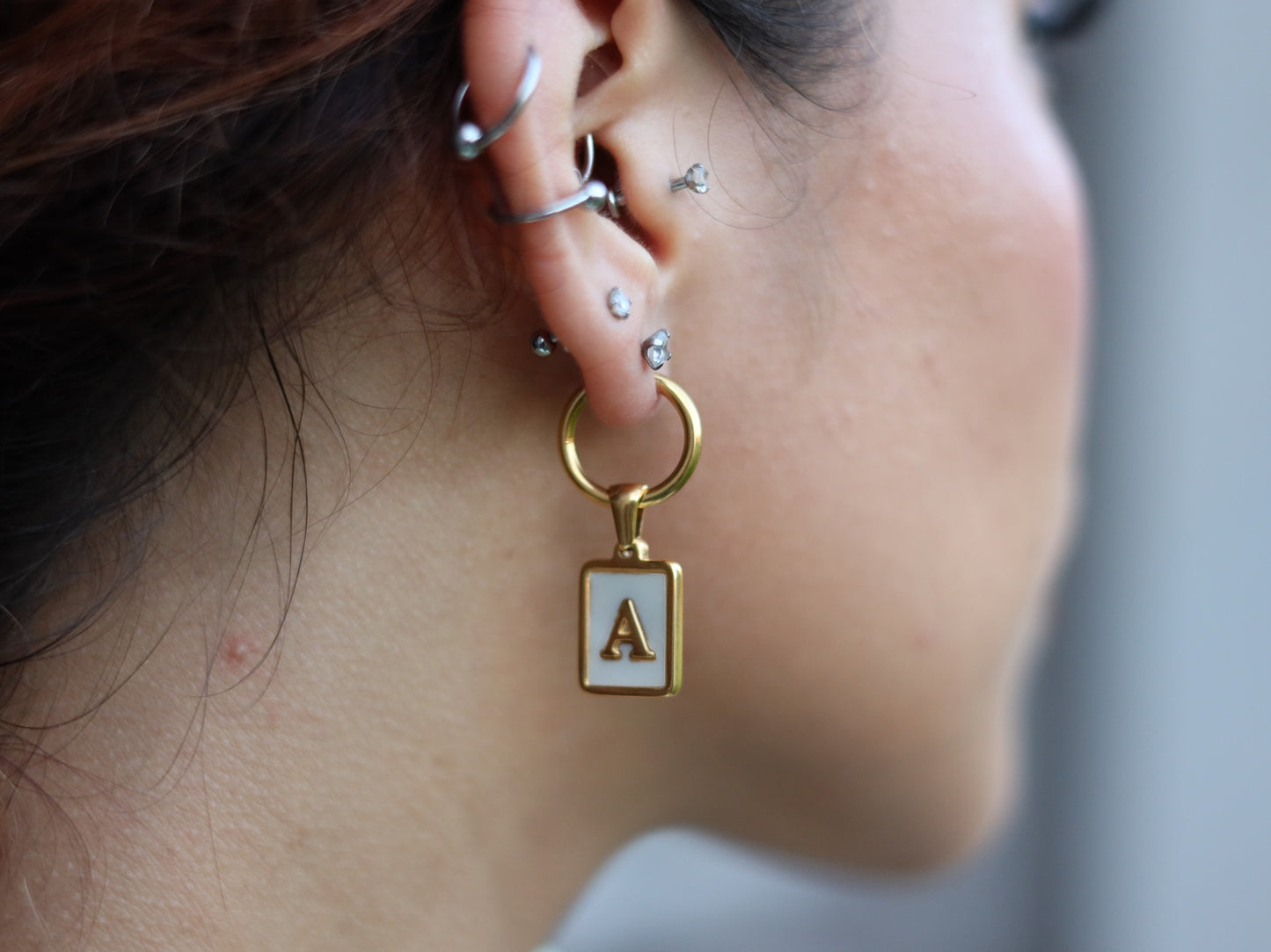 18K Gold Filled Initial Earring