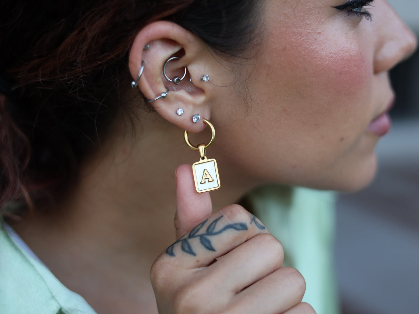 18K Gold Filled Initial Earring