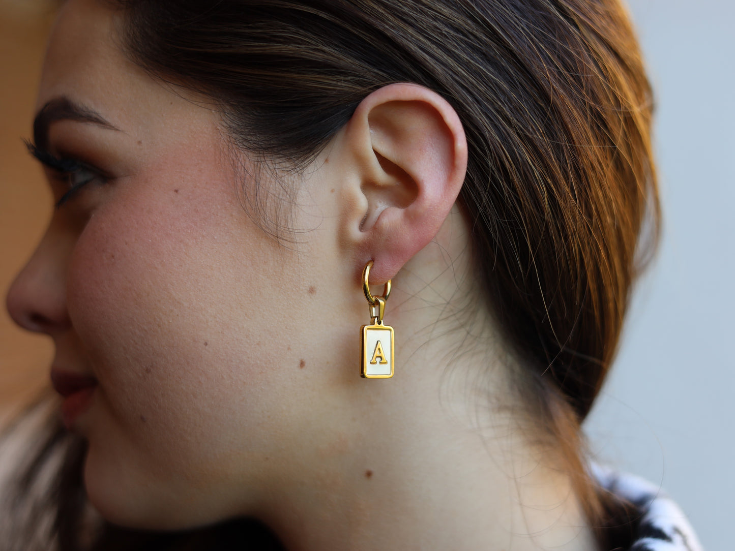 18K Gold Filled Initial Earring