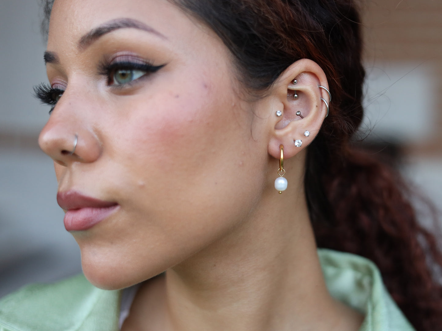 18K Gold Filled Pearl Bead Earring