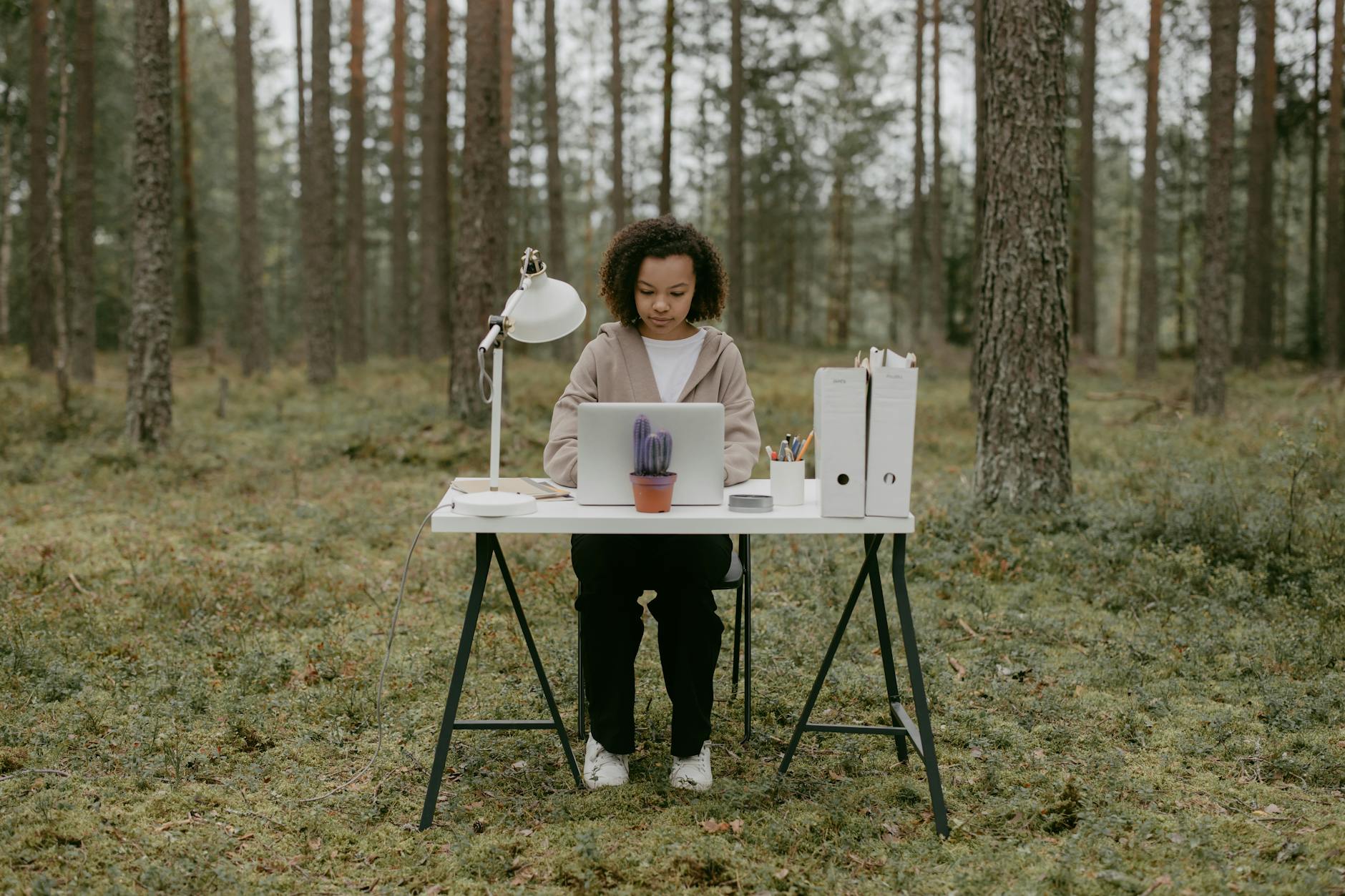 introvert working at desk