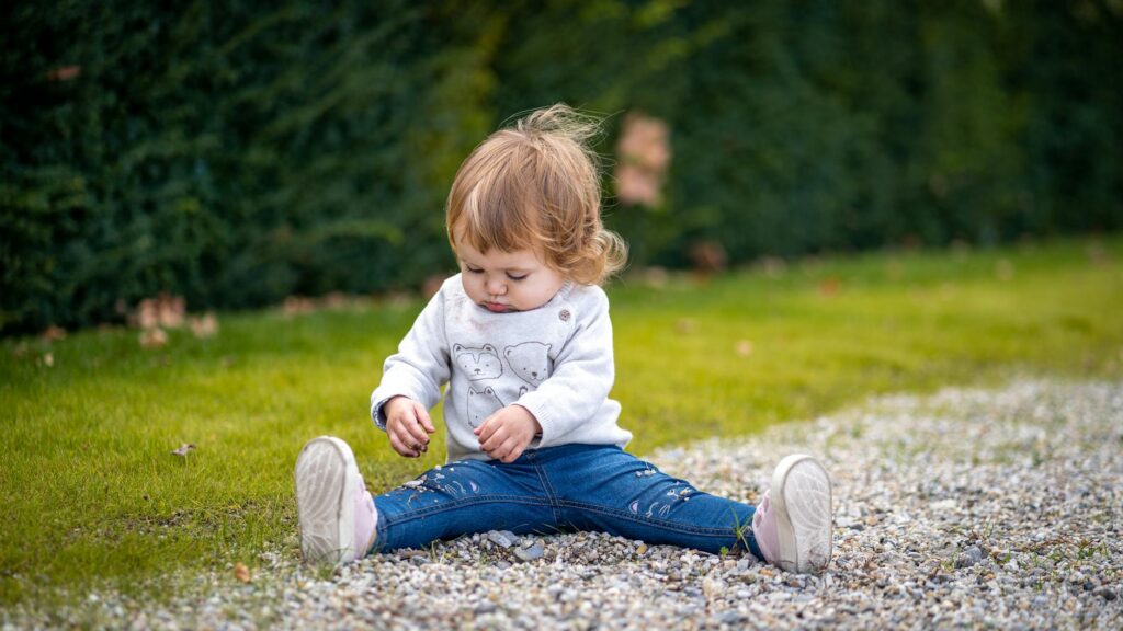toddler playing with blocks