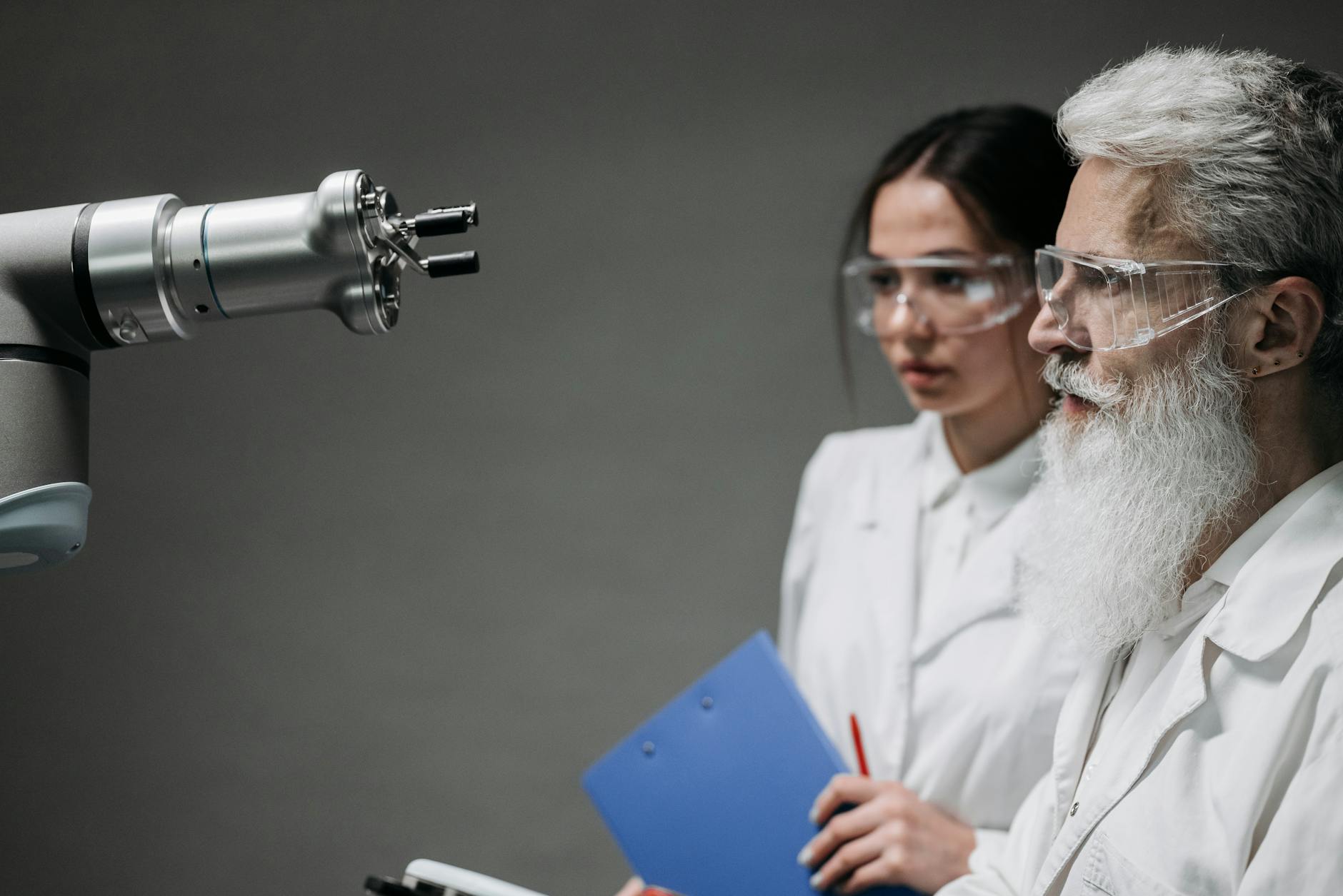 people collaborating in a futuristic office