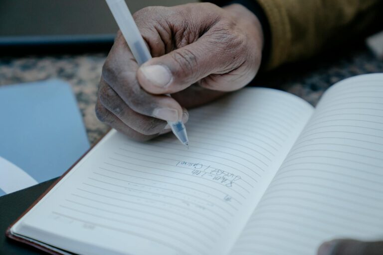 person writing biography