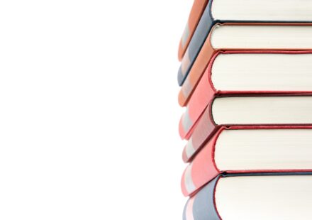 stack of biography books