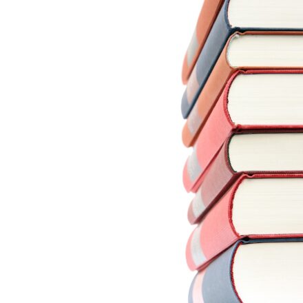 stack of biography books